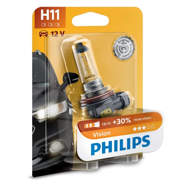 Bec Philips H11 12V 55W Vision +30% 12362PRB1